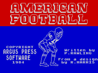 American Football title screen for ZX Spectrum